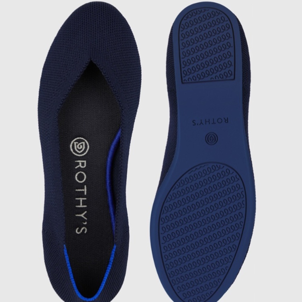 Solid Navy Blue Rothy’s Flats